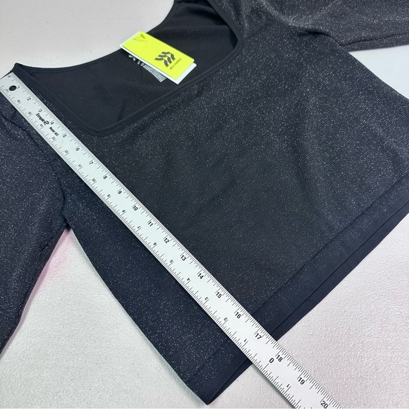 All in Motion Blue Crop Fitted Long Sleeve Top - Picture 5 of 6